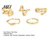 Boho Style Toe Jewelry 5Pcs Irregular Ring Set, Non Tarnish Golden Plated Alloy Beach Foot Band, Adjustable Open for Women Rings