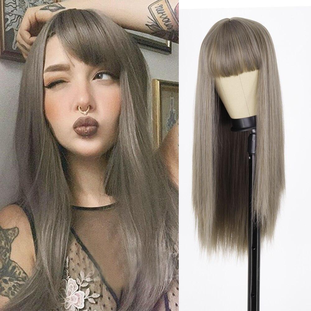 Парик с длинными волосами из синтетического термостойкого материала