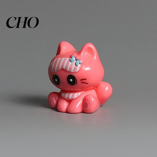 Cute Cat Collectible 3 Pcs Mini Resin Figurines, Cartoon Miniature Kittens Animal Model Tiny Desk Accessory for Fairy Garden, Moss Landscape,