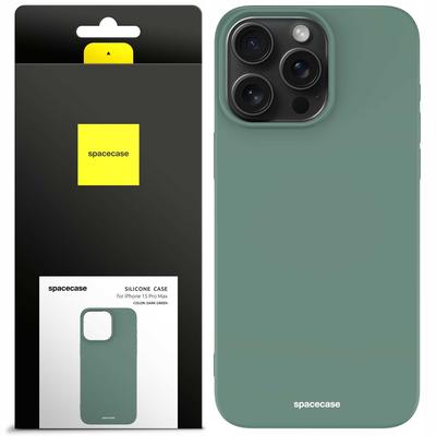 Силиконовый чехол Sc для iPhone 15 Pro Max Темно-зеленый