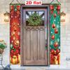 2pcs Christmas Porch Banner 30x180cm, Red Bow Christmas Ball Snowflake Design, Indoor Outdoor Couplet Hanging