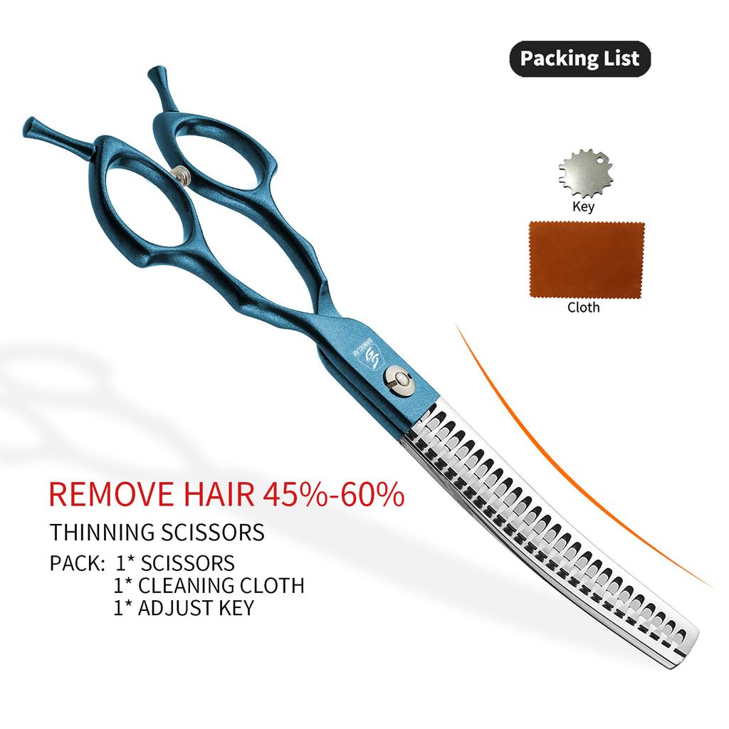 SANGELAR 6,5-дюймовые синие изогнутые ножницы для груминга домашних животных, могут сгибаться вверх и вниз, удаляют 20%-35% и 45%-60% волос, высококачественный инструмент для груминга