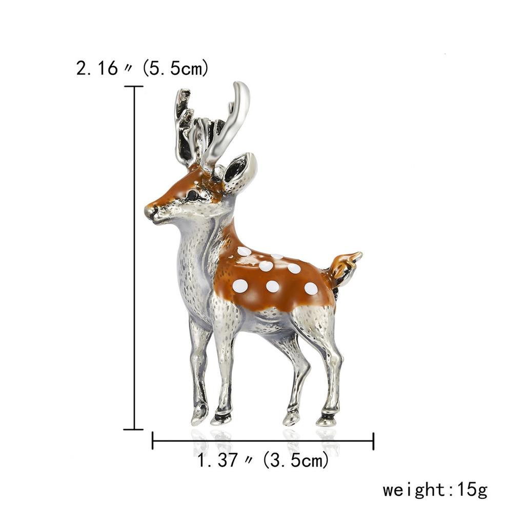 Rinhoo Cute Full Rhinestone Deer Brooches For Women New Year Decorative Imitation Pearl Animal Elk Lapel Pins Christmas Jewelry
