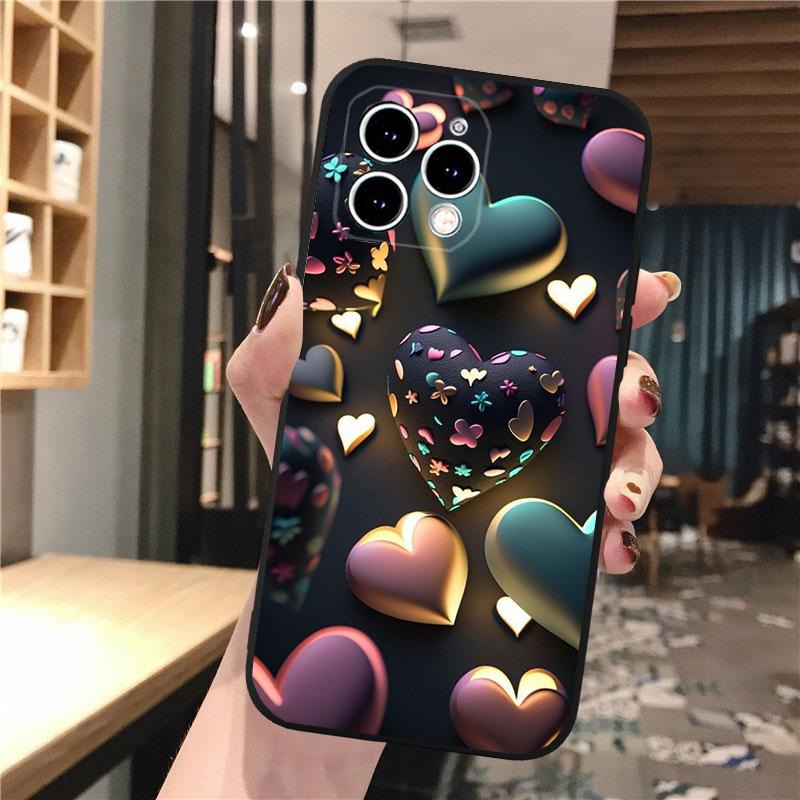 Чехол для телефона с рисунком сердца и надписью love Для iphone 17 Pro Max Air 16 15 14 13 Pro Max 15 16 Pro 15Plus