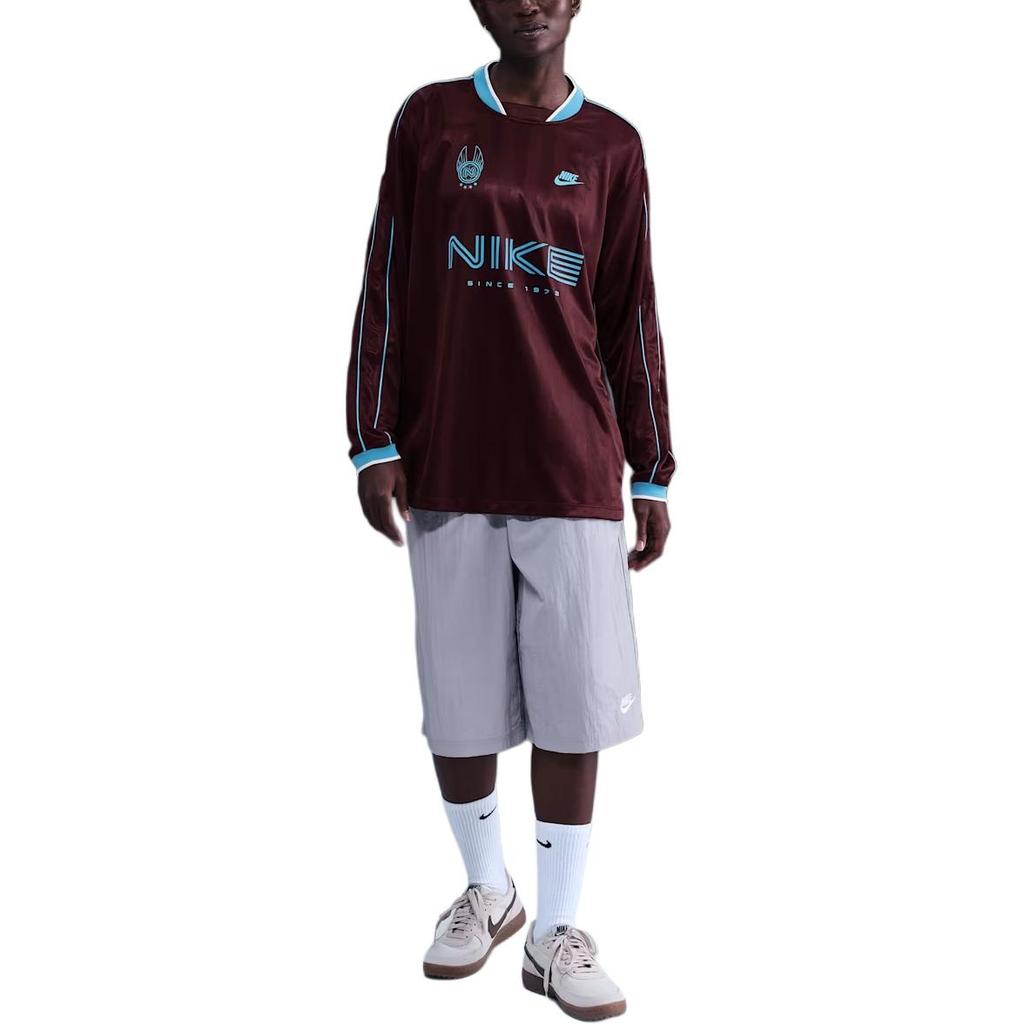 (WMNS) Nike Sportswear Long-Sleeve Jersey 'Burgundy Crush Baltic Blue' Women's IM7452-652