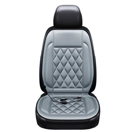 12V Heated Car Seat Cushion 2 Levels of Temperature Adjustable Seat Mat Overheat Protection Rhombus Texture Auto Seat Pad