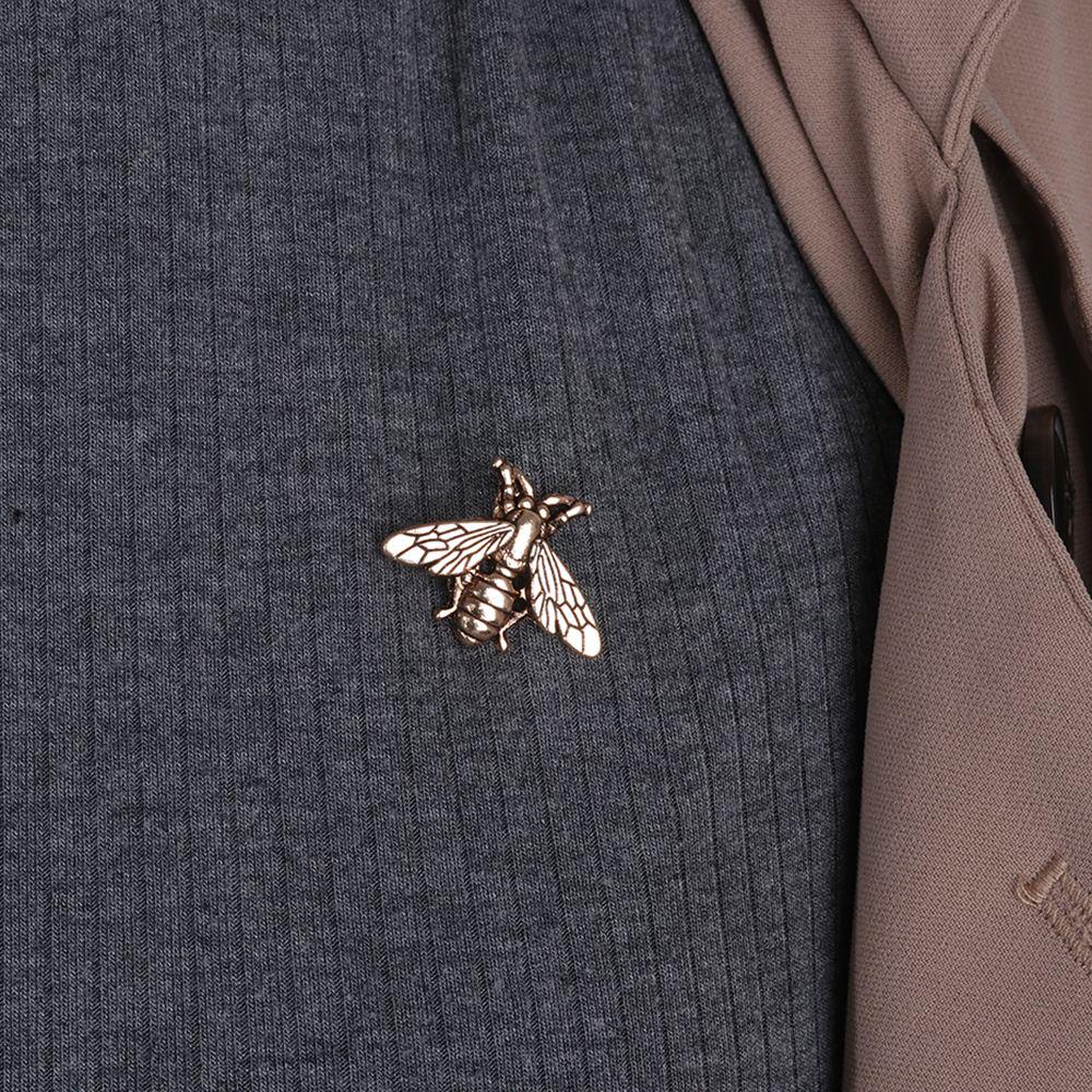 1Pair Vintage Gold Silver Color Retro Bee Brooches Men Women Metal Suit Collar Pins