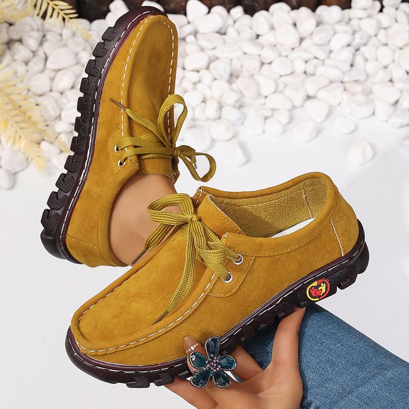 Женские кроссовки на платформе, осенние мокасины из искусственной замши с мягкой подошвой, женские однотонные нескользящие туфли на плоском каблуке, повседневная спортивная обувь