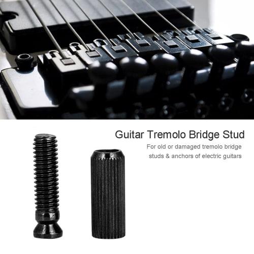Adjustable Tremolo Anchor Studs, 8mm Electric Guitar Tremolo Bridge Stud Anchors, Floyd Rose Compatible (Black)