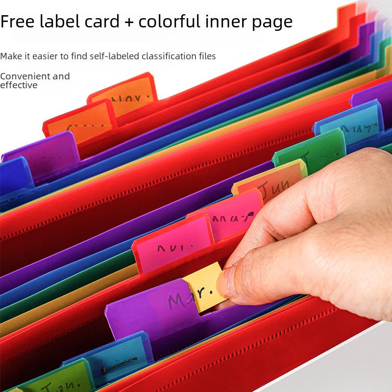 Многослойная сумка-органайзер для документов Rainbow 24-Grid с пряжкой-веревкой