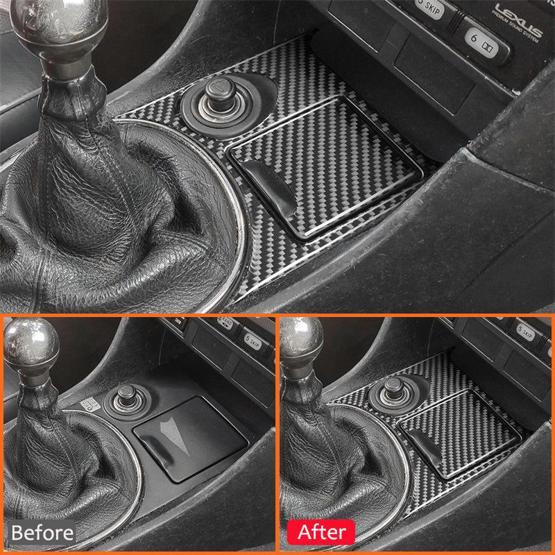 Для LEXUS IS 1999-2005 Аксессуары из углеродного волокна для автомобиля Пепельница центральной консоли Пепельница Панель Накладка Декоративная наклейка для интерьера