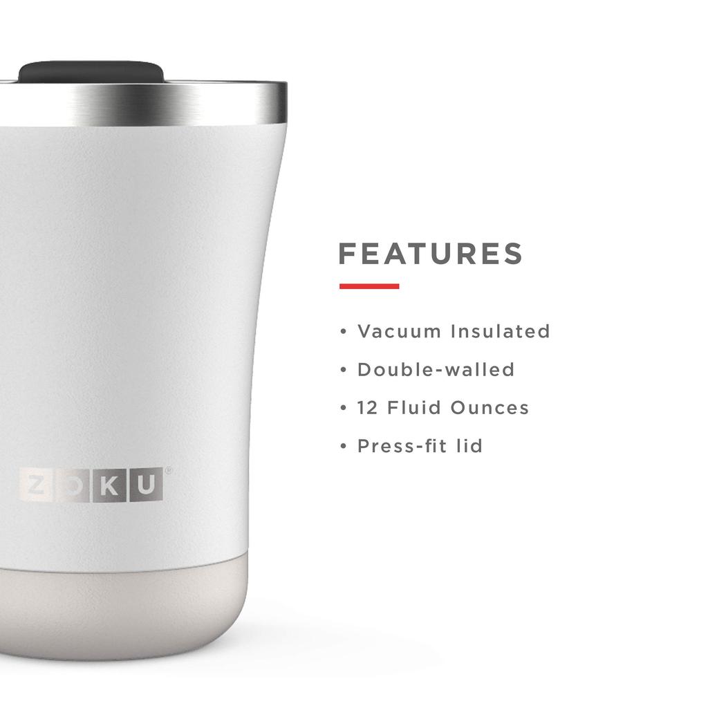 LEADWORKS ZOKU 3в1 Вакуумный стакан с двойными стенками, Белый, 350 мл, Изолированный,