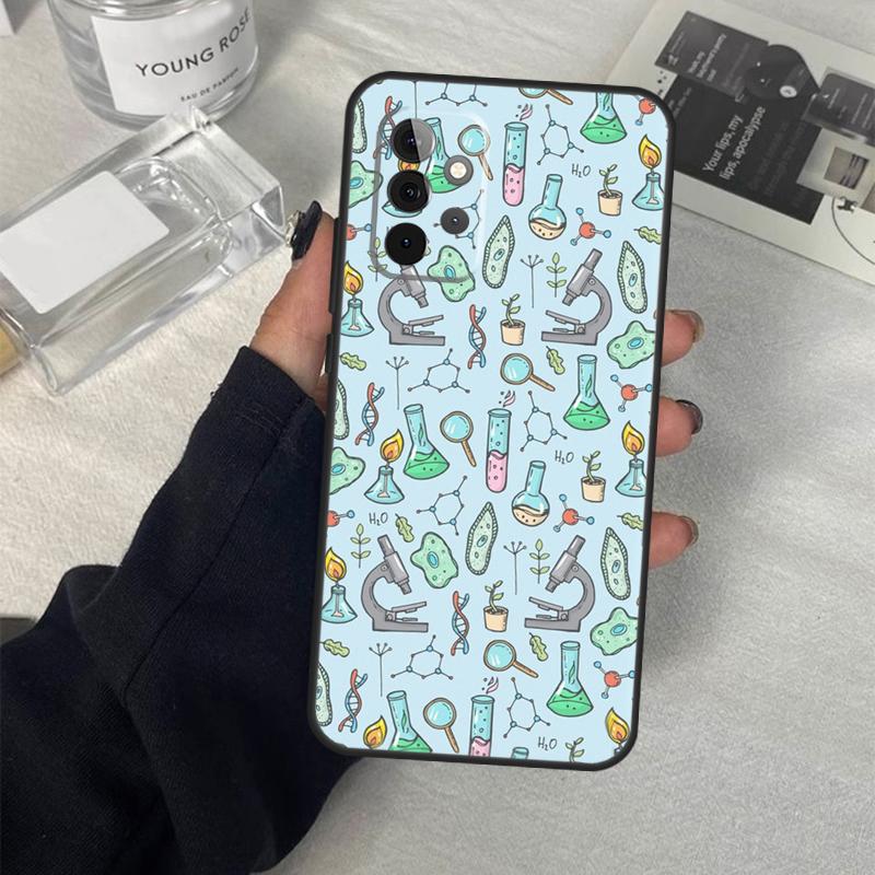 Винтажная крышка для химической лаборатории для Samsung Galaxy A54 A34 A24 A14 A53 A52 A13 A23 A33 A12 A22 A32 A42 A71 A51 Чехол