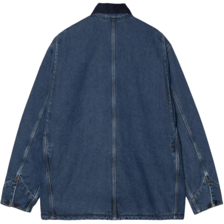Carhartt WIP Мужская хлопковая куртка оверсайз с длинным рукавом и широким воротником, однобортная I035877-453-01
