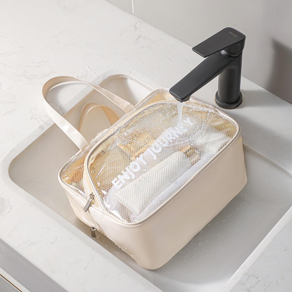 Clear Cosmetic Handbags Mesh Bathing Wash Bags Beach Bag Swimming Storage Bags for Travel