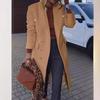 New Autumn and Winter Long Woolen Women's Coat Multi-grain Buckle Woolen Coat