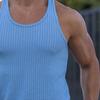Мужская майка без рукавов с U-образным вырезом, вязаный эластичный жилет, спортивный топ для тренажерного зала, фитнеса, тренировок, бега