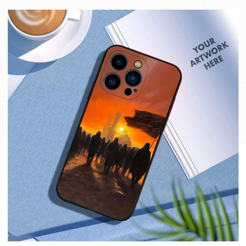 Imam Hussain Shia Ali Phone Case For iPhone15,14,13,12 Mini 11 Pro XR,X,XS,MAX 7,8 Plus Silicone Cover Soft Black