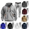 Men's Winter Fleece Multi-pocket Zipper Sweatshirt Suit Personalized Casual Hoodie Suit