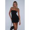 Womens Sexy Solid Color Strapless Backless Bodycon Mini Dress Club Party