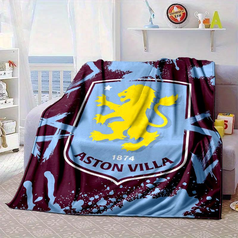 Aston Villa Crest Design Portable Blanket/Soft Blanket Bedding Blanket Suitable for Travel Camping Living Rooms Offices Sofas Fan Gifts