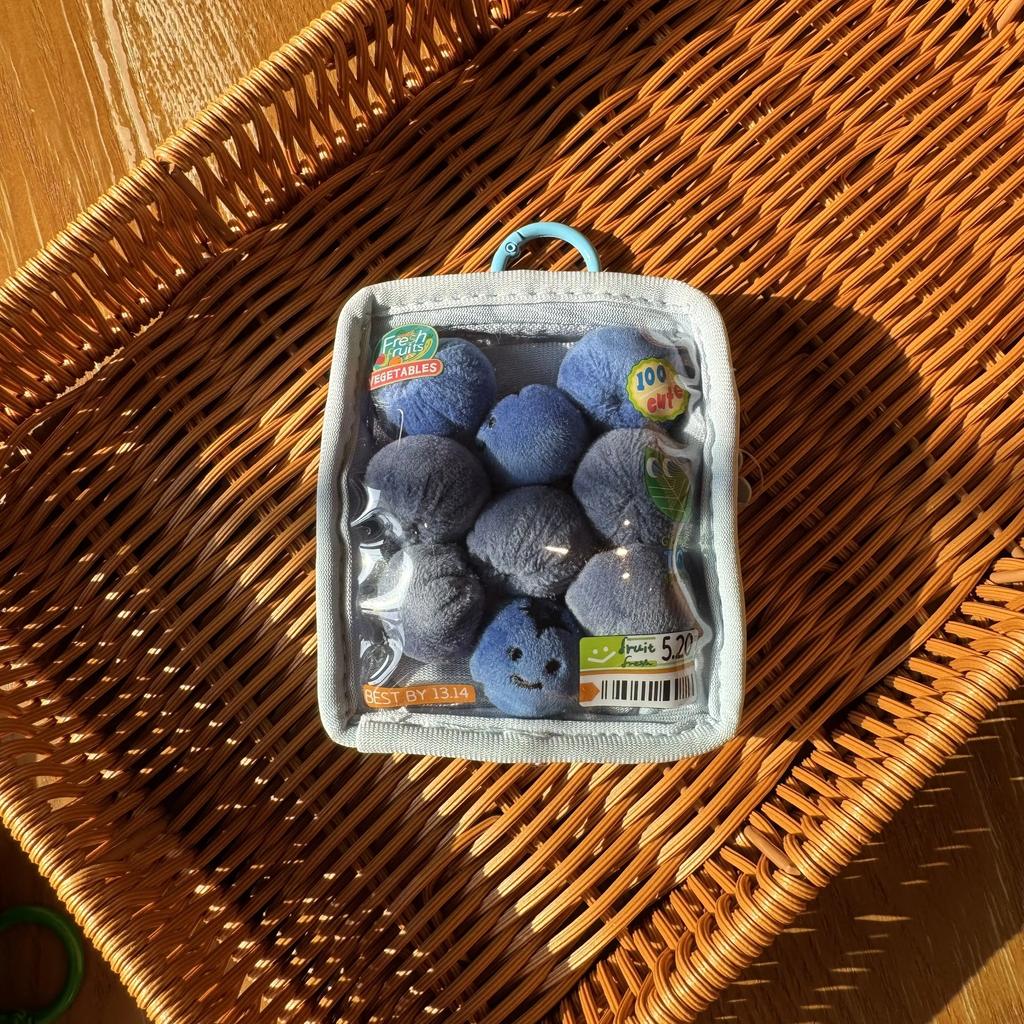Cartoon Fruit Vegetable Plushies Mini Pendant Set Simulated Fresh Food Packaging Funny Small Gift Friends Collectible Bag