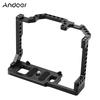 Andoer Camera Cage Aluminum Alloy with Dual Cold Shoe Mount 1/4 Inch Screw Compatible with Canon