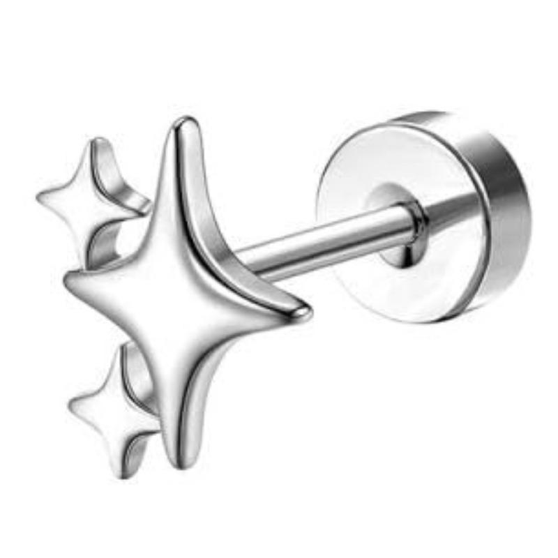 Серьги Bobisty 1 шт. для чувствительных ушей, серьги из хирургической нержавеющей стали для женщин, изящные серьги-гвоздики с плоской застежкой для хряща уха.