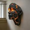 Современный Художественный Светильник Настенный 'Треснувшая Душа', 3D Смоляной Настенный Светильник с Лицом Человека и Светодиодным Свечением, Лампа 'Магмовое Свечение' Реалистичный Эффект Расколотого Ночник для