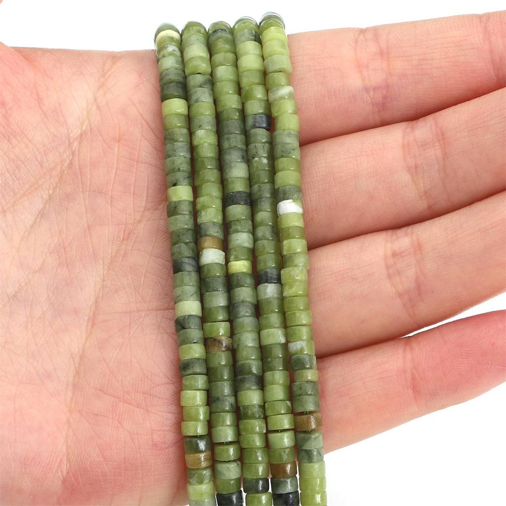 Разноцветные плоские круглые бусины-разделители из натурального камня для изготовления ювелирных изделий