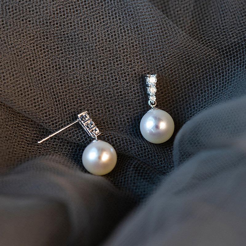 1 пара, Модные темпераментные серьги, инкрустированные синтетическим цирконом и искусственным жемчугом, бижутерия, Маленький аромат, Модные и трендовые серьги