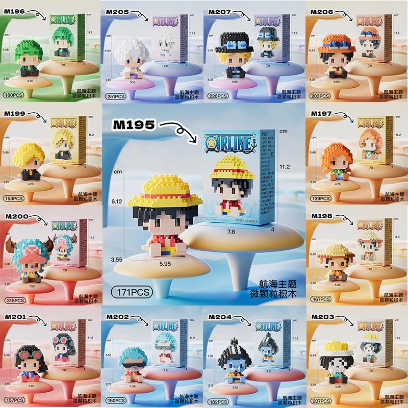 Новый ONE PIECE Бог Солнца Ника Луффи Мини-конструктор Чоппер Эйс Багги 3D Аниме Модель Сборка Мини-кирпичи Фигурки Игрушки В Подарок