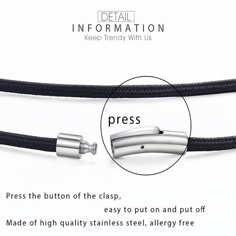 Шнур для ожерелья 45-65 см для женщин и мужчин, черный кожаный шнур, восковая веревка, кружевная цепочка с пряжкой из нержавеющей стали для изготовления ожерелья своими руками, ювелирных изделий