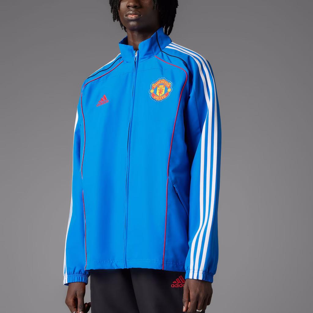 Adidas Manchester United Track UBP Top Striped Long Sleeve Jacket Men Jacket Blue JF0372