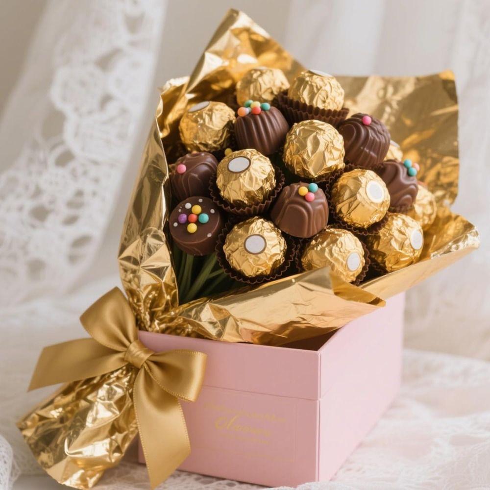 Square Aluminum Foil Paper Gold Chocolate Wrappers New Candy Wrapping Paper DIY Decorations