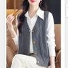 Женский жилет осень и зима новый кардиган с V-образным вырезом без рукавов однотонный свитер жилет свободный вязаный жилет для мам