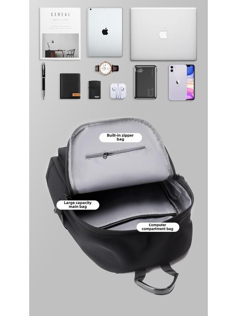 Unisex Korean Large Capacity 14" Backpack with Optional Logo - Ideal for Junior High Students, Simple and Stylish Design