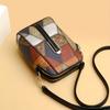 Bohemian Mobile Phone Bag, Retro Mini Crossbody Bag, Colorblock Rhombus Pattern Shoulder Purse