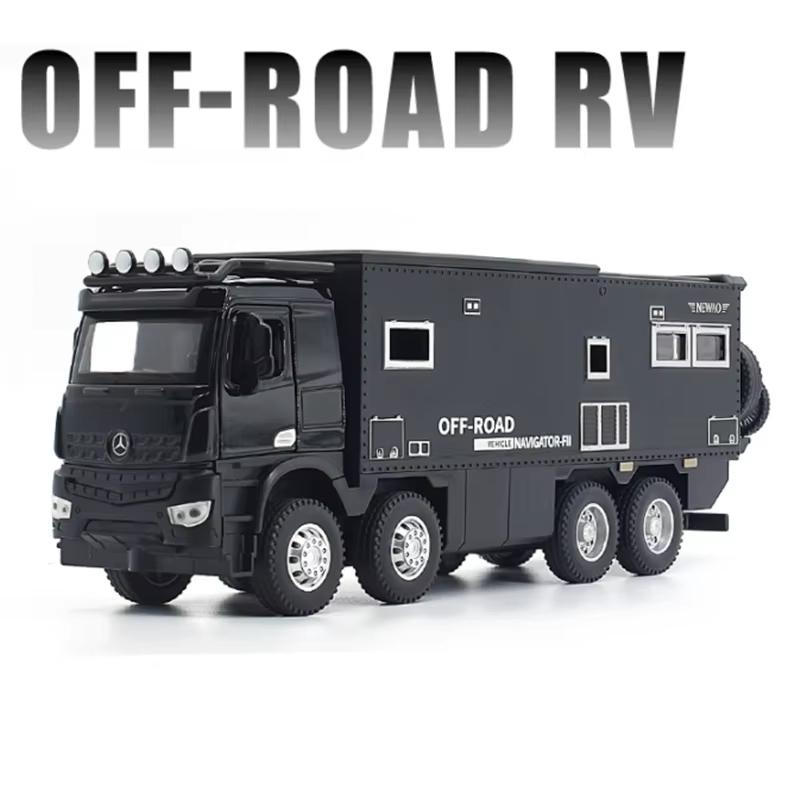 New 1/24 NOMADISMs Arocs Unimog Alloy Motorhome Touring Car Model Diecast Metal Toy Off-road RV Vehicles Model Sound Light Kids Gift