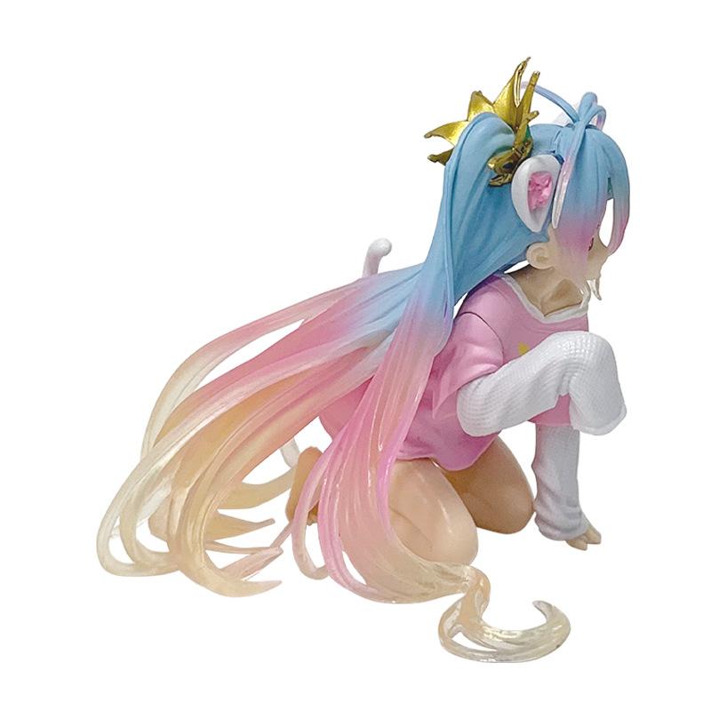 10см Аниме Фигурка No Game No Life Настольное Милое Украшение Широ с Кошачьими Ушками ПВХ Модель Игрушка