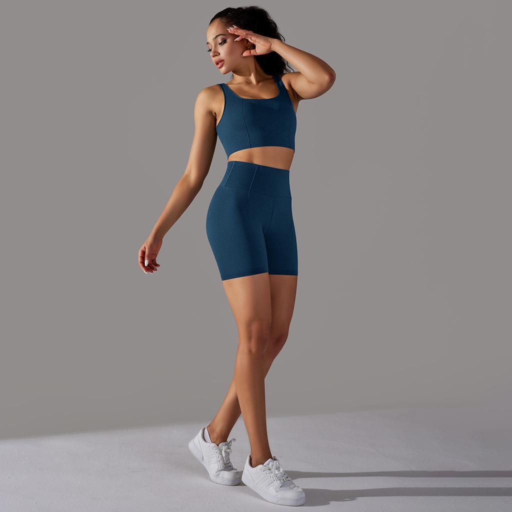 Nessaj Женская спортивная одежда без рукавов для бега на животе, короткие шорты для фитнеса, бесшовный комплект для йоги с высокой талией