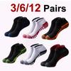 3/6/12 Pairs Men Sports Running Socks Fashionable Stripes Sweat Absorbing Breathable Basketball Marathon Riding Casual Socks