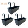 Hanging Flower Pot Rectangular Railing Planter with Drainage Hole 16 Inch Planter Box with Hooks for Balcony Porch or Deck Herbs Flowers