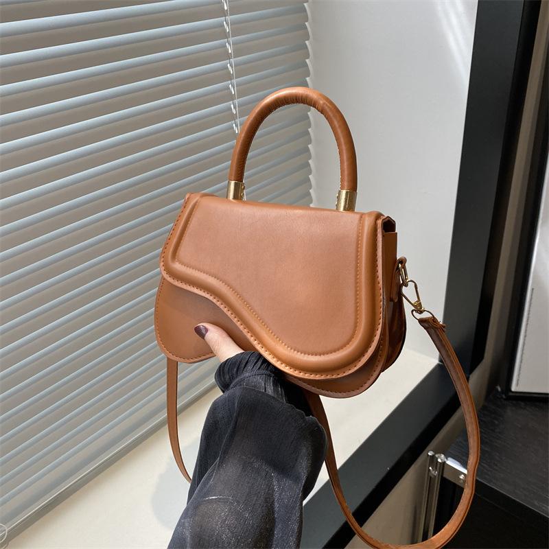 Solid Color Texture Simple and Fashionable Personality Corrugated Bag Cover Summer New Korean Version One-shoulder Crossbody Handheld Small Square Bag