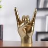 New Product Rock Gesture Metal Gift Simple Resin Hand Ornaments Home Bar Office Desktop Decorations