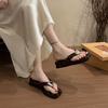 Toe Slippers Women's Summer Wear New Thick Bottom Heel with Skirt Beach Premium Flip-flops