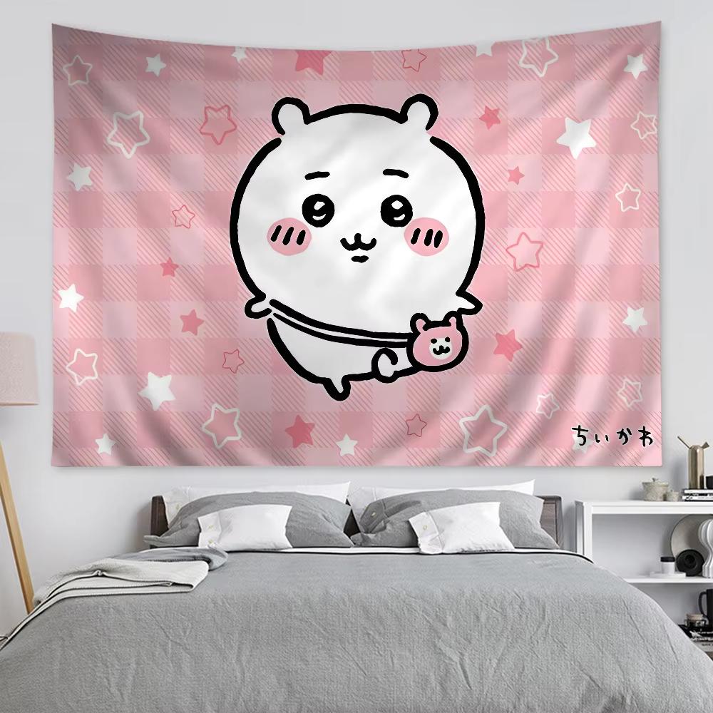 Kawaii Usaki Cute Chiikawa Cartoon Y2k Tapestry Room Decoration Home Decor Bedroom Wall Hanging Fabric