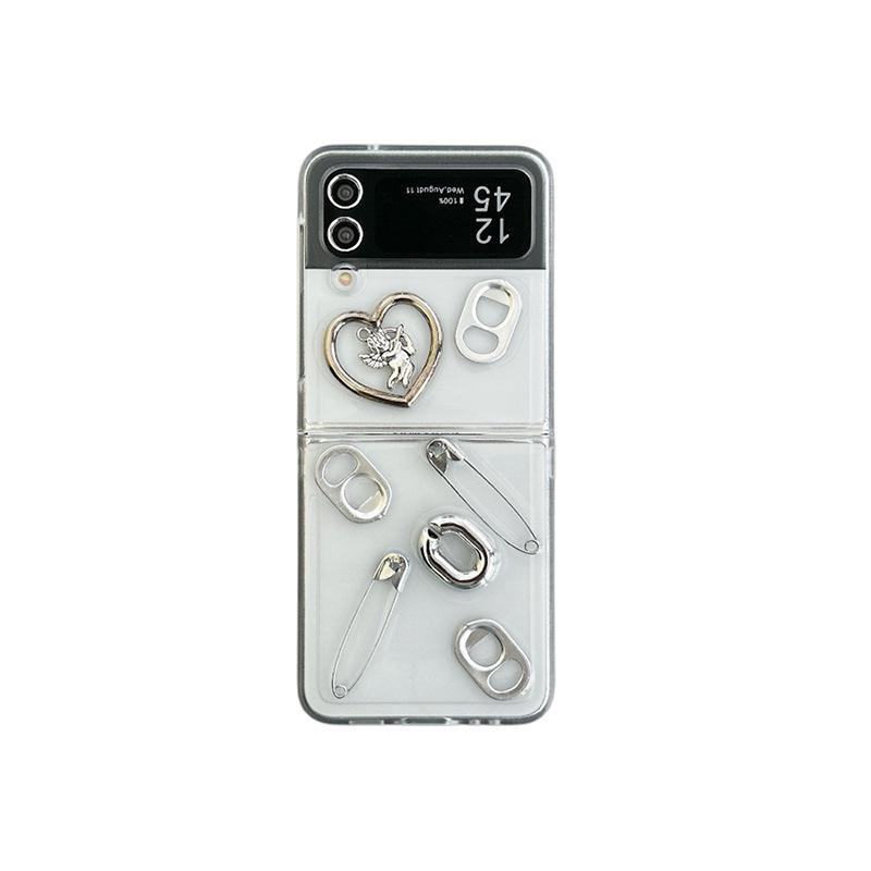 Чехол для телефона Love Paper Clip для Samsung Zflip6, складной чехол-книжка для складного экрана Zfold5, нишевый, новые модели для мужчин и женщин