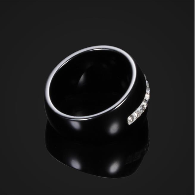 Керамические хрустальные кольца для вечеринок, ювелирные изделия для женщин, обручальное кольцо из нержавеющей стали со стразами