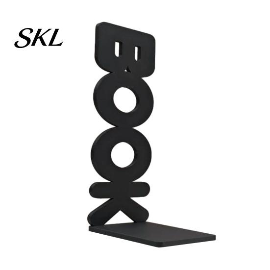 Decorative Office Desk Accessories 3D Printed BOOK Letter Bookend, Minimalist Creative Book Support Stand, Thickened Anti-Slip Functional Bookends